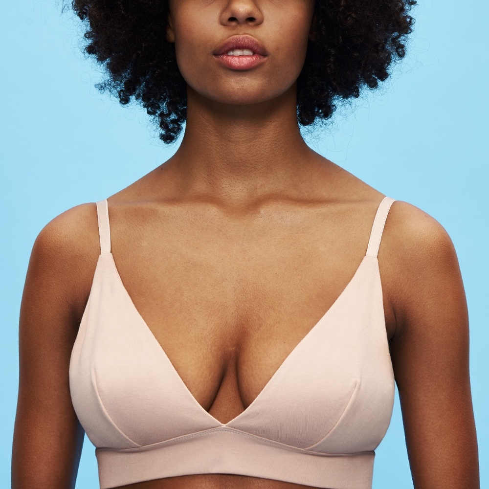 Organic Basics nude cotton bralette medium